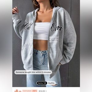 size small shein basic zip up